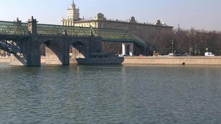 Падающая от моста тень создает иллюзию плывущего&nbsp;корабля на реке.

Пушкинская&nbsp;набережная&nbsp;в Москве.
