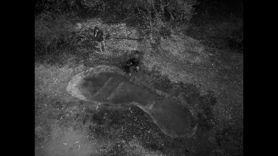 Giant footprint dug up by aliens